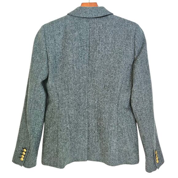 J. Crew Blue Herringbone Tweed Campbell Moon Wool Preppy Academia Blazer Jacket - Picture 5 of 10